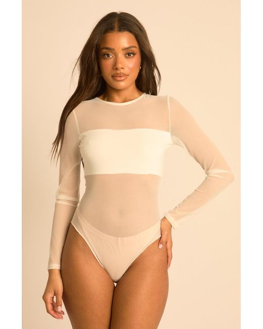 Rebellious Fashion Green Mesh Long Sleeve Bodysuit