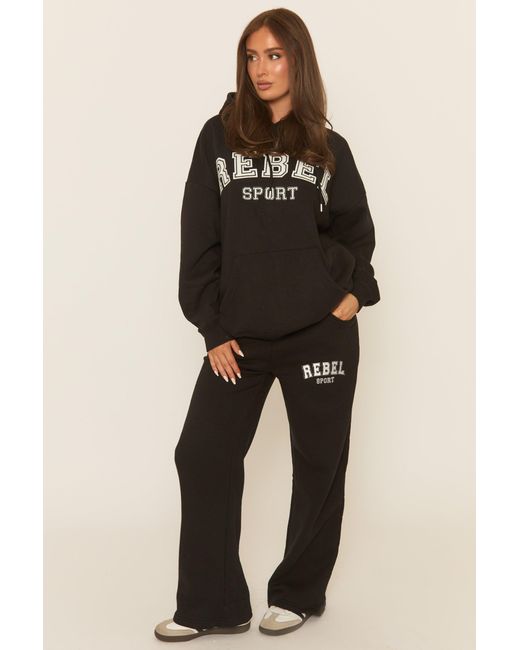 Rebellious Fashion Black Rebel Sport Oversized Hoodie