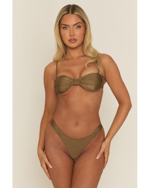Rebellious Fashion Brown Balconette Bikini Set