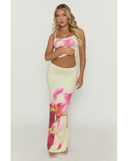Rebellious Fashion Multicolor Floral Strappy Top And Maxi Skirt Co-Ord Set
