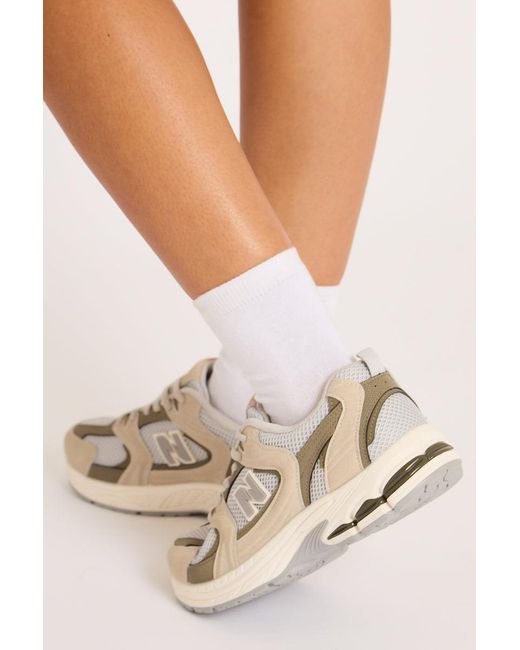 Rebellious Fashion White Mesh Detail Chunky Trainers