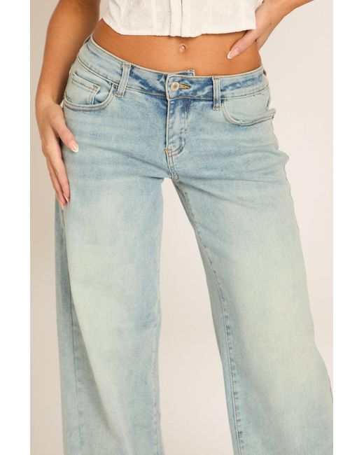 Rebellious Fashion Natural Light Washed Stretch Denim Low Rise Jeans