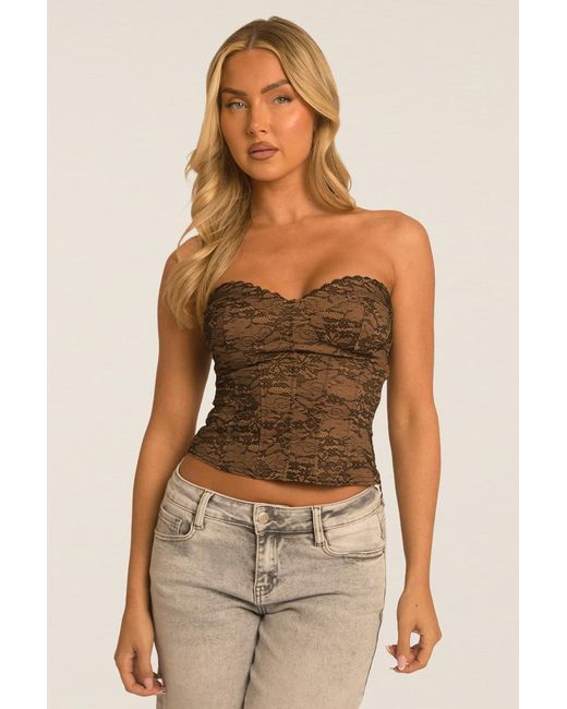 Rebellious Fashion Black Contrast Lace Corset Top