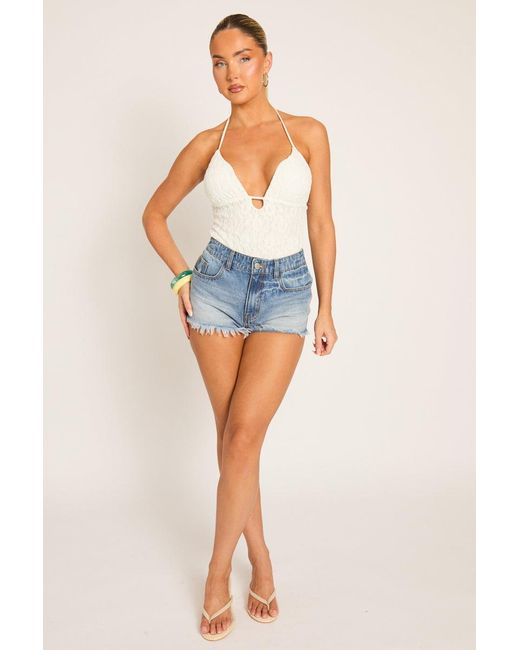 Rebellious Fashion Green Lace Plunge Bodysuit