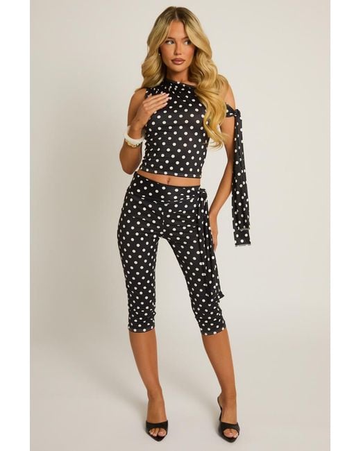 Rebellious Fashion Multicolor Tie Shoulder Top And Capri Pants Co-Ord Set