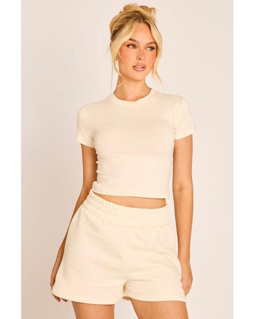 Rebellious Fashion Natural Rebellious Logo Jersey Jogger Shorts