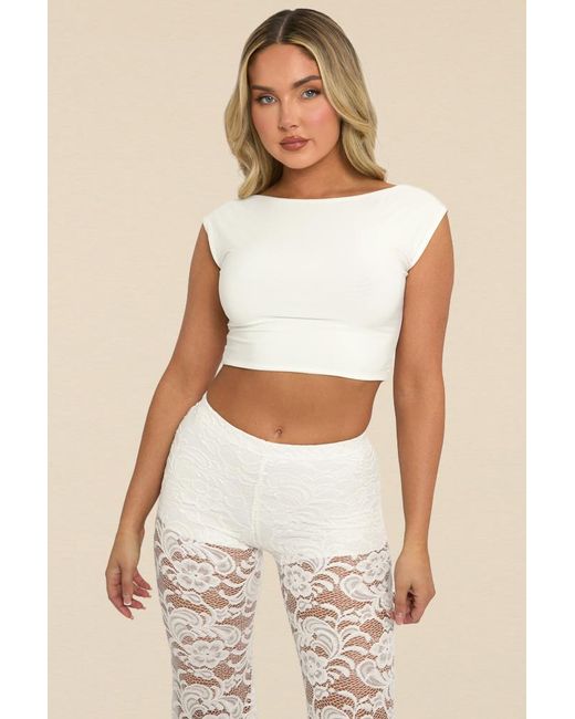 Rebellious Fashion White Open Back Crop Top