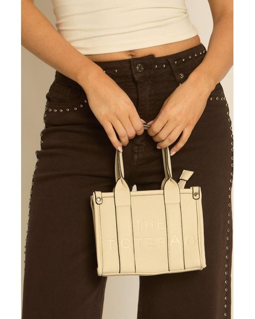 Rebellious Fashion Black Logo Detail Faux Leather Handbag