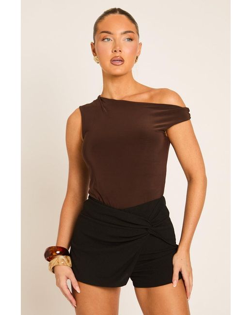Rebellious Fashion Natural Wrap Front Skort