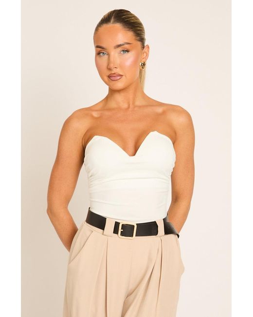 Rebellious Fashion Natural V Bar Bandeau Bodysuit