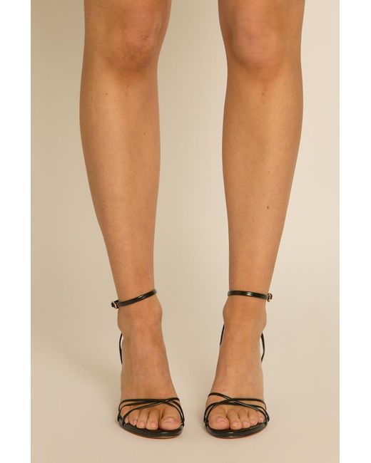 Rebellious Fashion Natural Strappy Ankle Tie Stiletto Heels