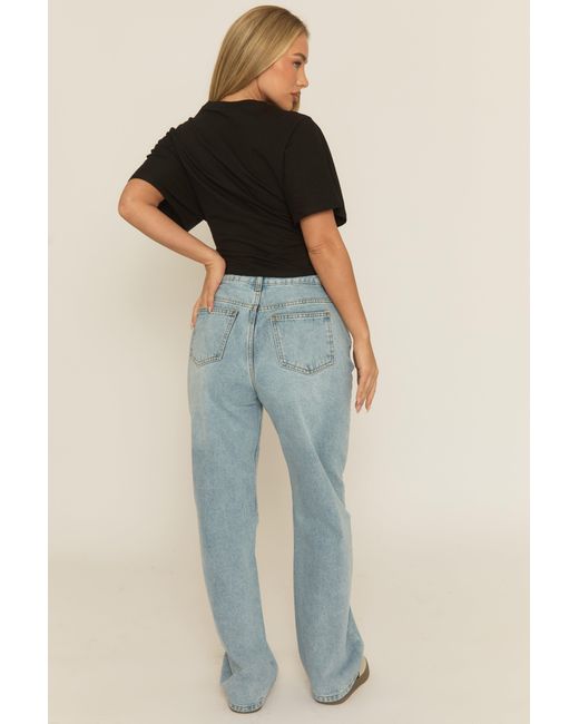 Rebellious Fashion Gray Denim Extra Long Straight Leg Jeans
