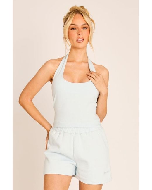 Rebellious Fashion White Light Rebellious Logo Jersey Jogger Shorts