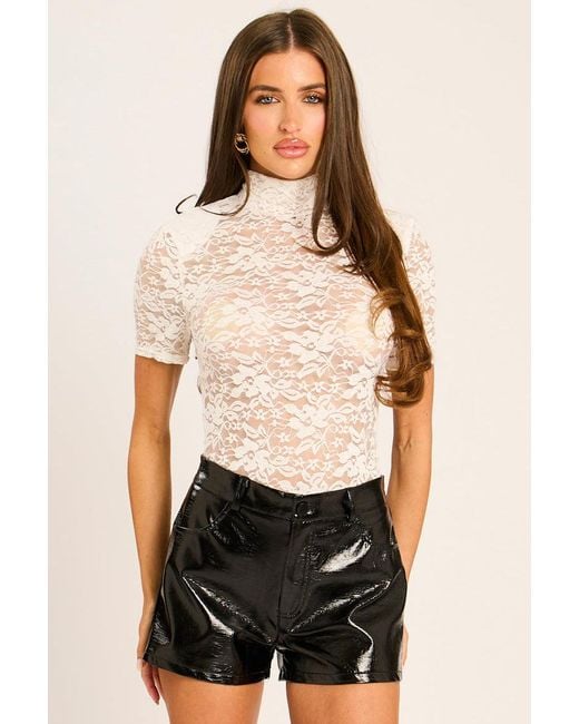 Rebellious Fashion Black Faux Leather High Waisted Shorts