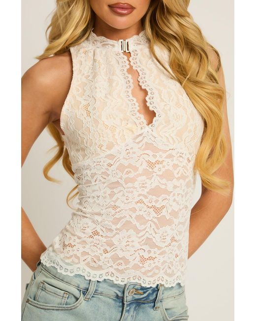 Rebellious Fashion White Lace Cut Out Top