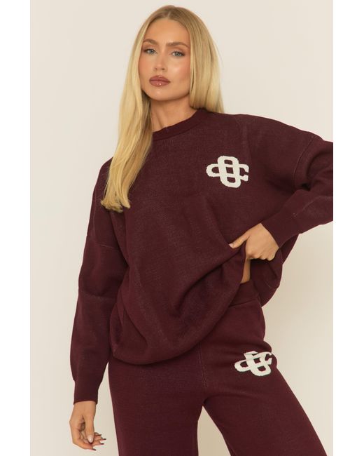 Rebellious Fashion Multicolor Contrast Motif Knit Loungewear Co-Ord Set