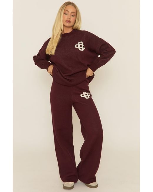 Rebellious Fashion Multicolor Contrast Motif Knit Loungewear Co-Ord Set