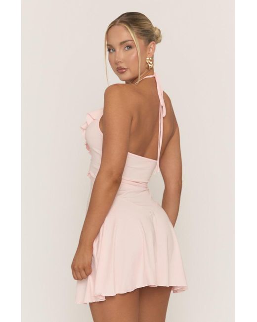 Rebellious Fashion Frill Hem Halter Skater Dress in Natural | Lyst UK Rebellious Fashion Frill Hem Halter Skater Dress in Natural | Lyst UK