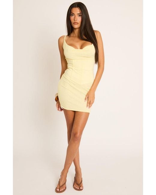 Rebellious Fashion Natural Corset Detail Mini Dress