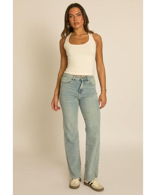 Rebellious Fashion Natural Washed Stretch Hotfix Pocket Detail Jeans