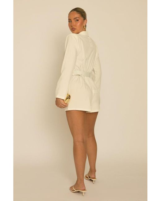 Rebellious Fashion Natural Tailored Blazer Playsuit