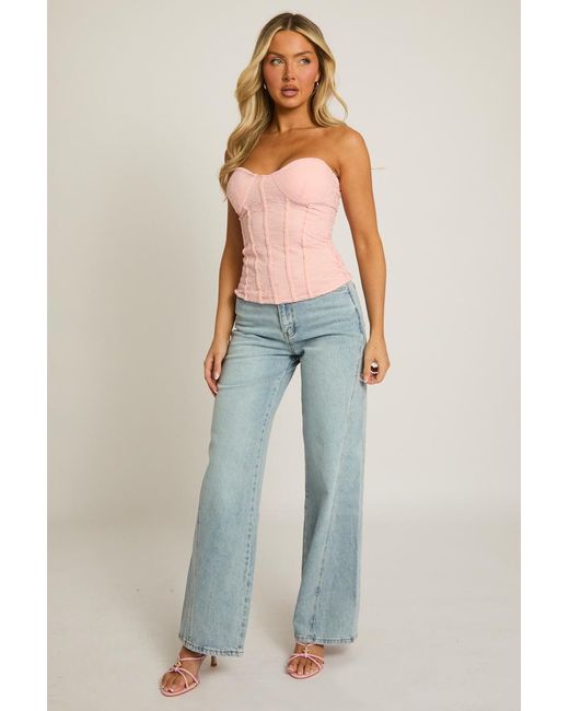 Rebellious Fashion Pink Lace Corset Top