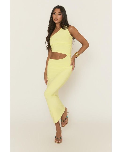 Rebellious Fashion Multicolor Cut Out Side Asymmetric Maxi Dress