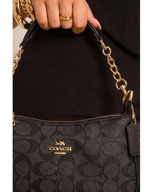 Rebellious Fashion Black Logo Monogram Faux Leather Shoulder Bag