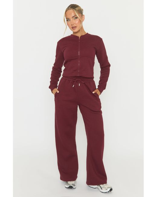 Rebellious Fashion Red Zip Through Loungewear Co-Ord Set