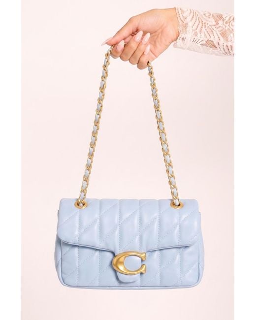 Rebellious Fashion Blue Quilted Faux Leather Shoulder Bag