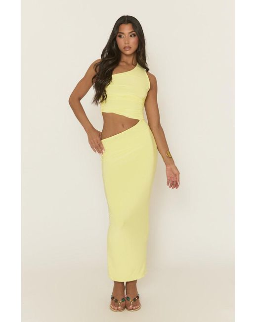 Rebellious Fashion Multicolor Cut Out Side Asymmetric Maxi Dress