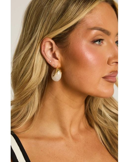 Rebellious Fashion Brown Abstract Hoop Earrings