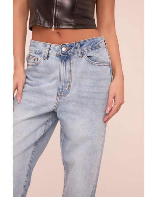 Rebellious Fashion Black Mid Wash Straight Leg Side Split Hem Jeans