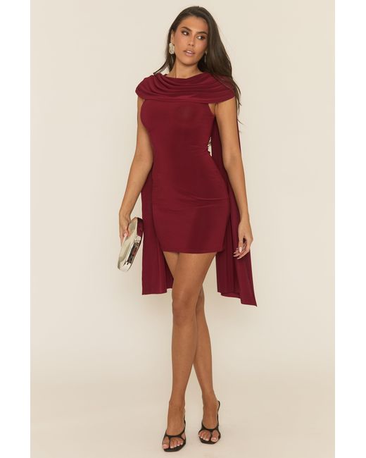 Rebellious Fashion Gathered Cape Mini Dress