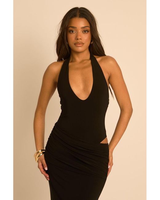 Rebellious Fashion Natural Bodysuit Maxi Dress