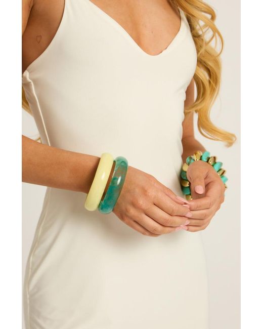 Rebellious Fashion Yellow Chunky Bangle Bracelet