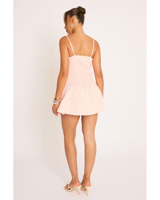Rebellious Fashion Natural Tie Front Mini Dress