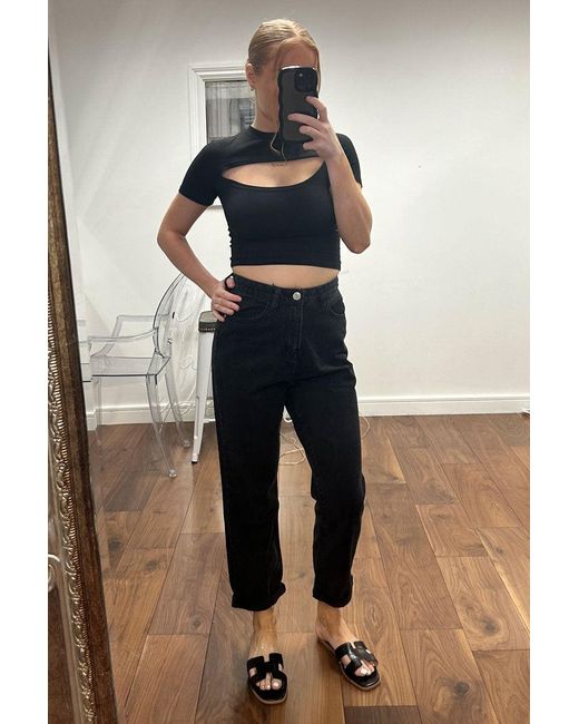 Rebellious Fashion Multicolor High Waist Turn Up Hem Wide Leg Jeans