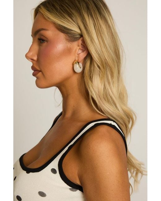 Rebellious Fashion Brown Abstract Hoop Earrings