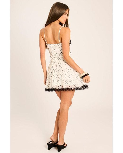 Rebellious Fashion Natural Lace Detail Cami Mini Dress