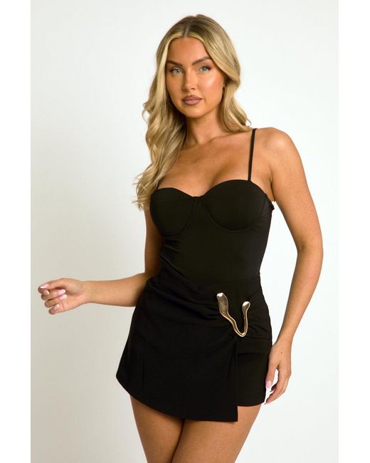 Rebellious Fashion Black Sculpting Bodysuit