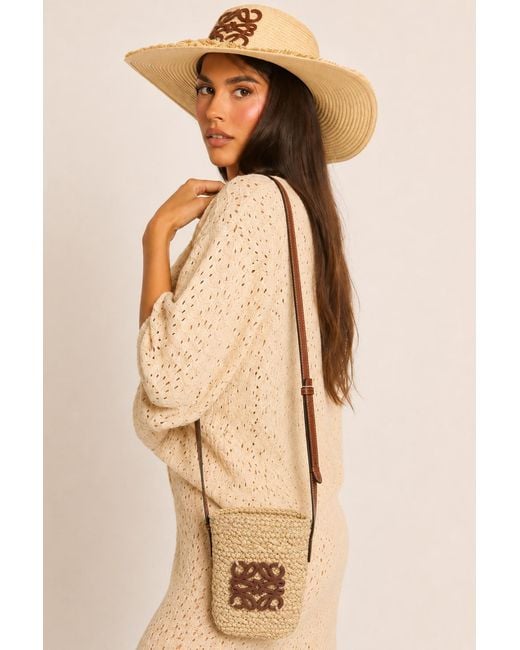 Rebellious Fashion Natural Raffia Logo Detail Shoulder Bag