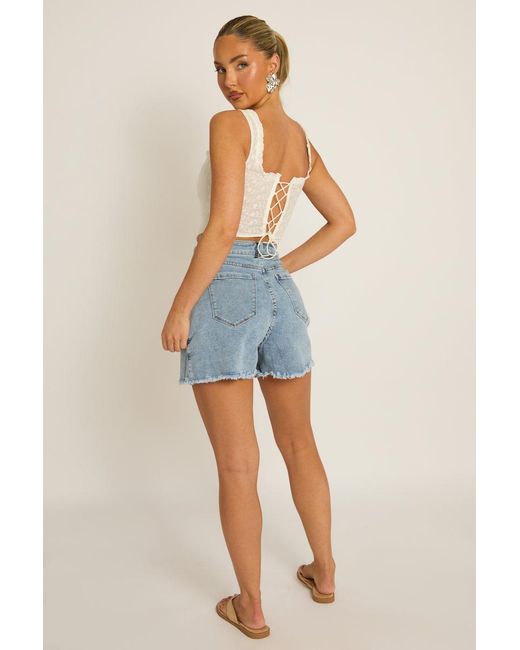 Rebellious Fashion Blue Button Front Denim Skort