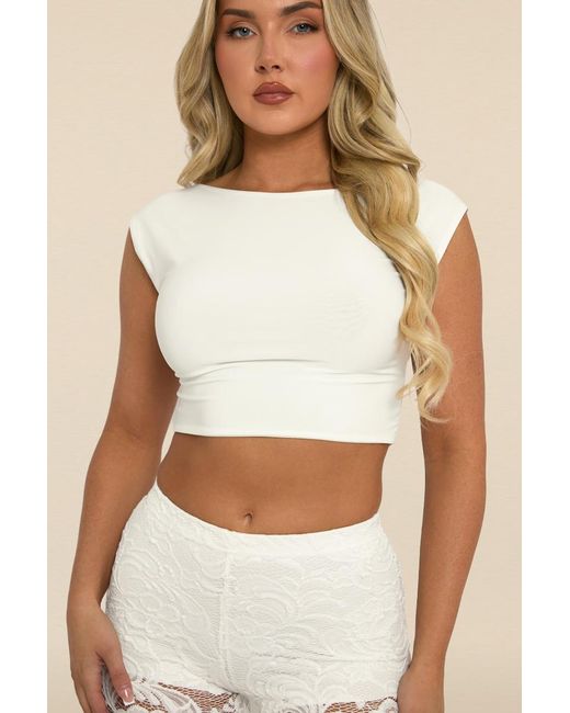 Rebellious Fashion White Open Back Crop Top