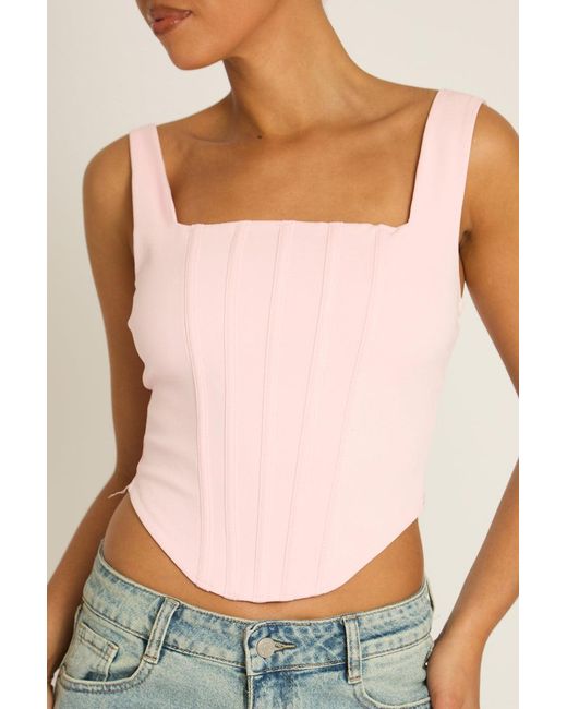 Rebellious Fashion Blue Boned Lace Back Corset Top