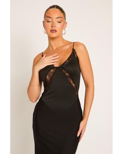 Rebellious Fashion Natural Lace Insert Maxi Dress