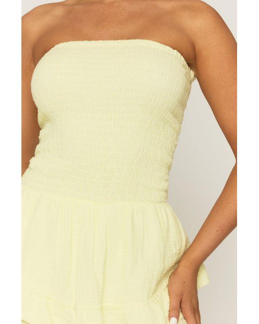 Rebellious Fashion Multicolor Butter Shirred Textured Ruffle Playsuit
