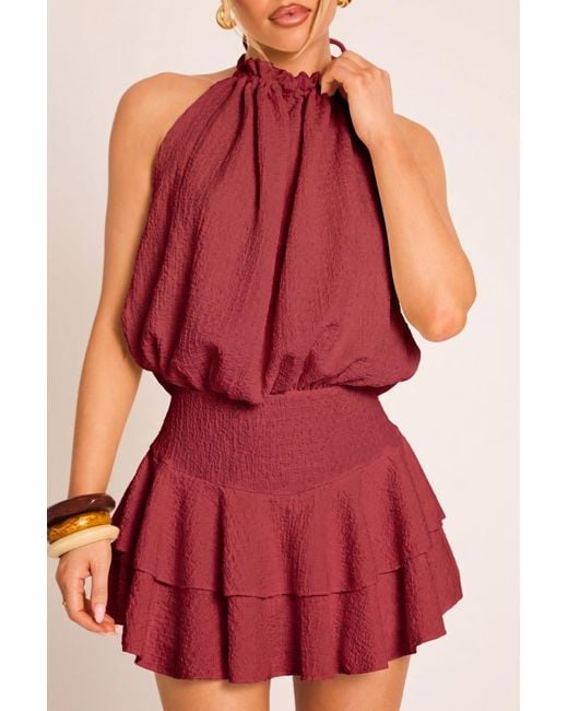 Rebellious Fashion Textured Flippy Playsuit