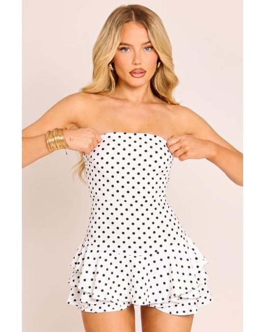 Rebellious Fashion Multicolor Bandeau Flippy Playsuit