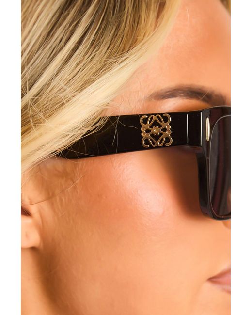 Rebellious Fashion Pink Logo Detail Oversized Square Sunglasses